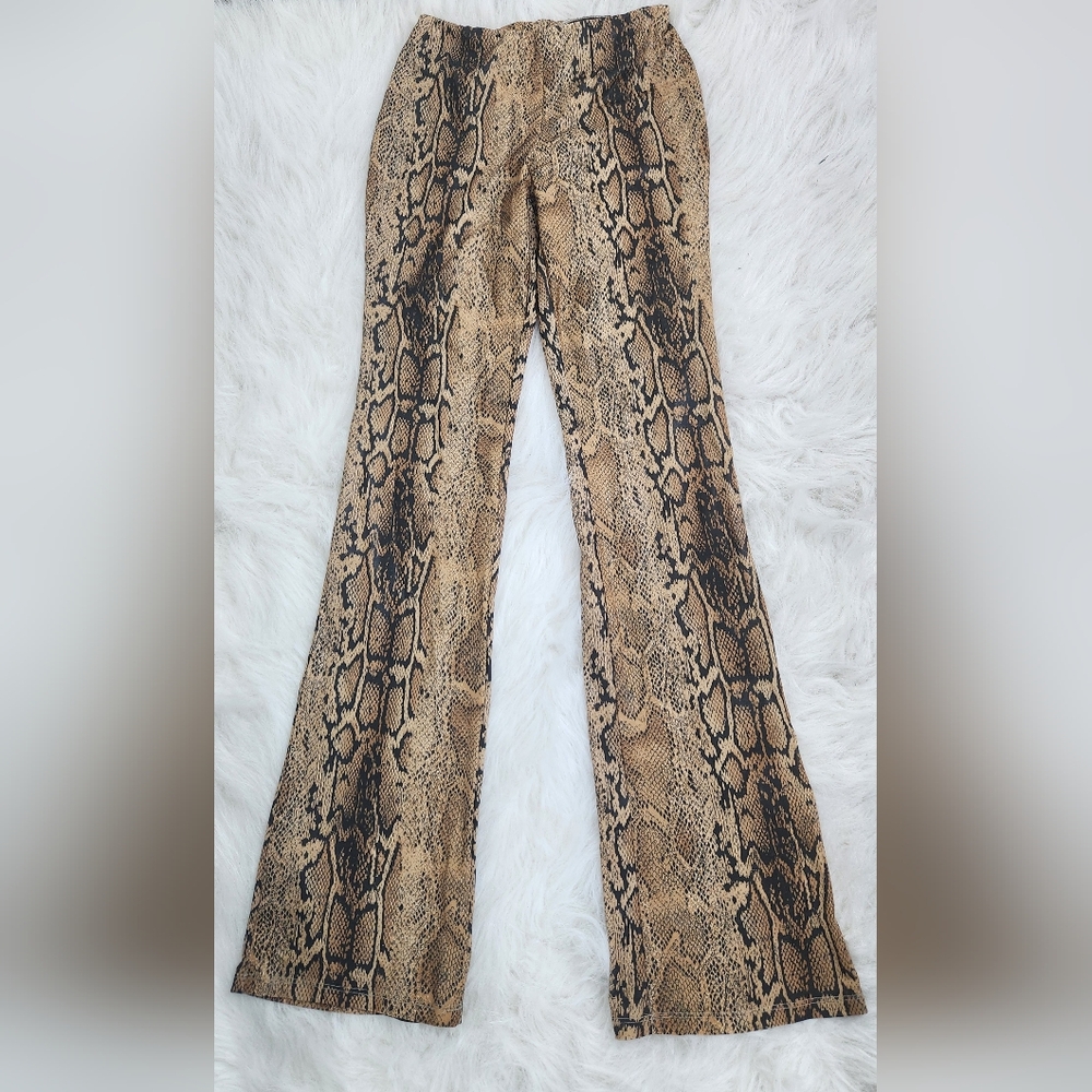 Snake Print Boot Cut Flare Pants